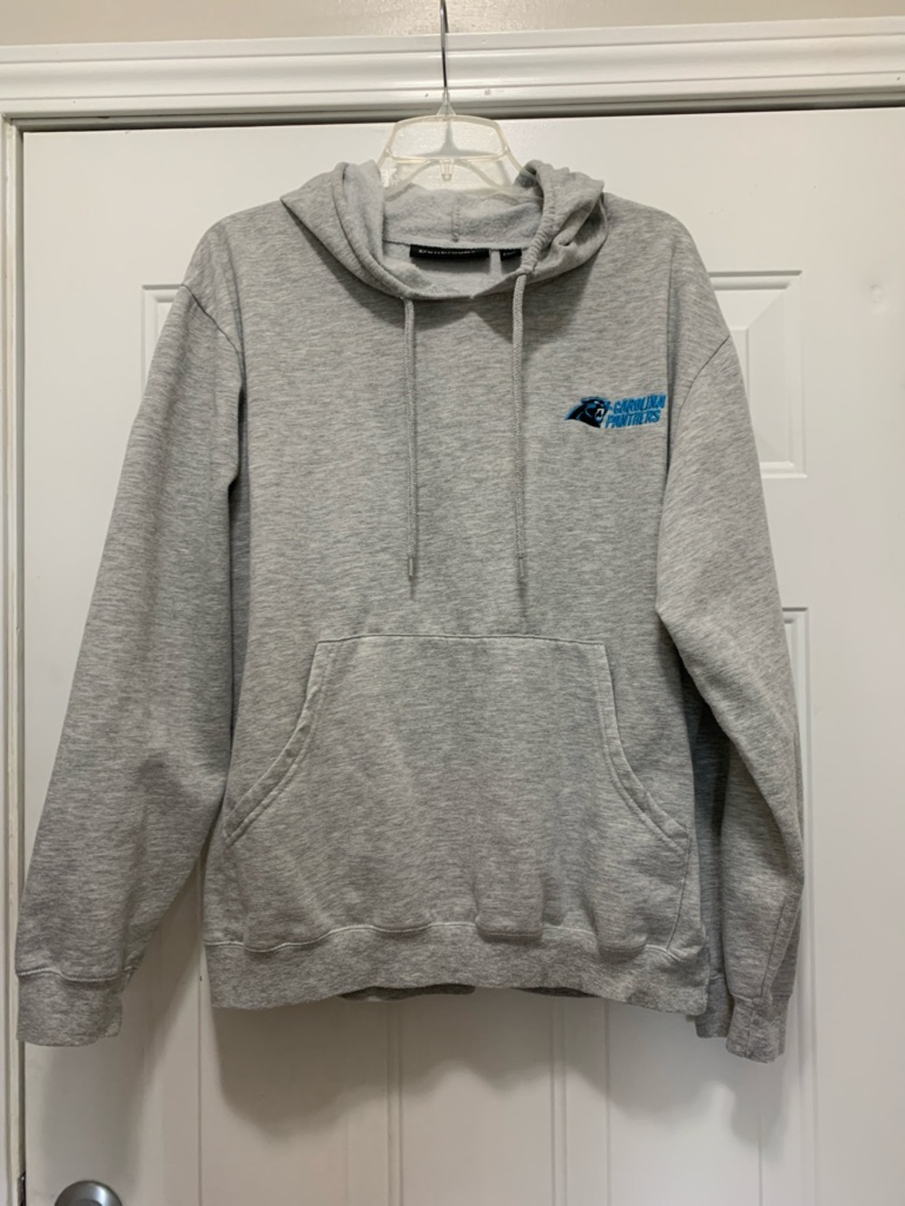 FREE Gray Carolina Panthers Cotton Blend Hoodie Size Large